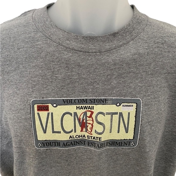 VOLCOM Stone Hawaii Aloha State License Plate Tee Shirt Men L Large - Picture 2 of 7